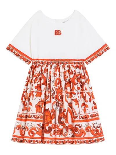 Dolce & Gabbana Boys' Cotton Dress In Orange