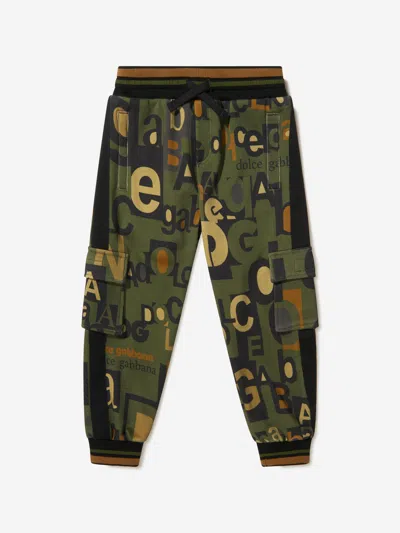 Dolce & Gabbana Babies' Boys Cotton Logo Miltary Trousers 6 Yrs Green