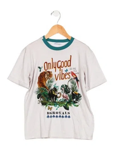 Pre-owned Dolce & Gabbana Kids' Boys' Crew Neck T-shirt In White