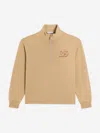 Dolce & Gabbana Dg Cotton Jersey Half-zip Sweatshirt In Nude