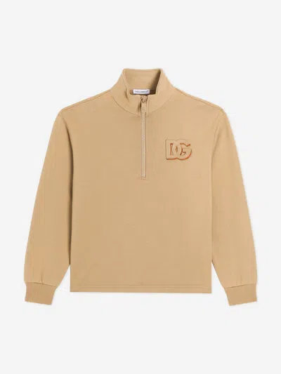 DOLCE & GABBANA DOLCE & GABBANA BOYS DG 3D PATCH HALF ZIP SWEATSHIRT