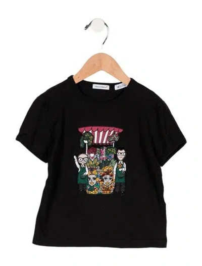 Pre-owned Dolce & Gabbana Babies' Boys' Dg Family Florists T-shirt In Black