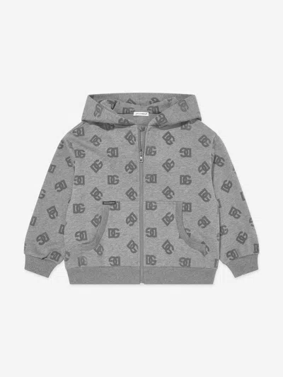 Dolce & Gabbana Kids'  Boys Dg Logo Zip Up Top In Gray