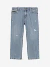 Dolce & Gabbana Logo-plaque Distressed Jeans In Blue