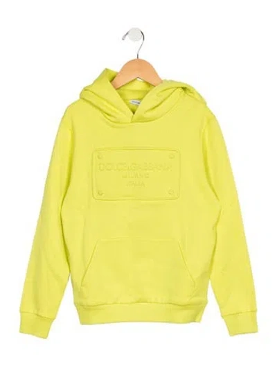 Pre-owned Dolce & Gabbana Kids' Boys' Embossed Hoodie In Green