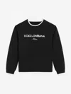 Dolce & Gabbana Crew Neck Fleece Sweatshirt With Dolce&gabbana Embroidery In Black