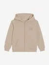 Dolce & Gabbana Logo-embroidered Zip-up Hoodie In Neutral