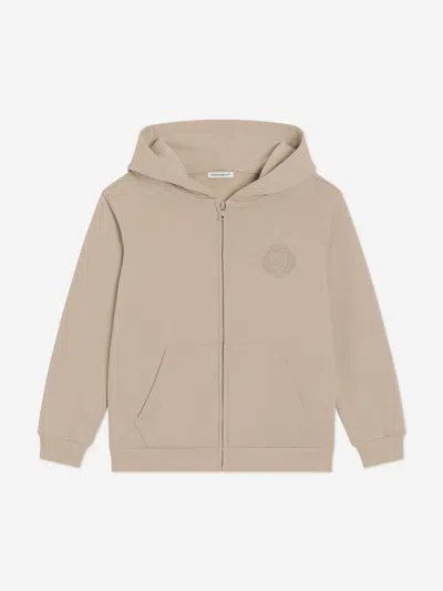 DOLCE & GABBANA DOLCE & GABBANA BOYS EMBROIDERED LOGO ZIP UP TOP