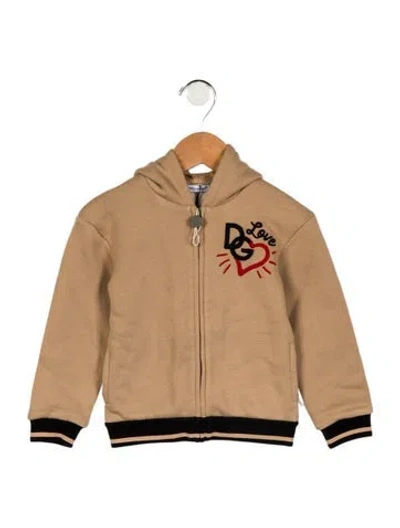 Pre-owned Dolce & Gabbana Babies' Boys' Embroidered Zip Sweatshirt W/tags In Neutral