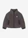 Dolce & Gabbana Faux Fur Jacket With Branded Tag In Grey