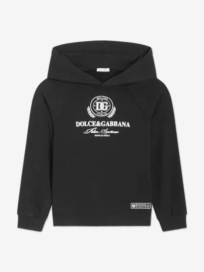 Dolce & Gabbana Kids'  Boys Flock Logo Hoodie In Black