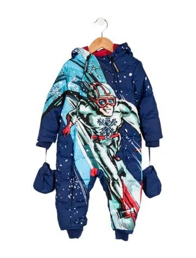 Pre-owned Dolce & Gabbana Babies' Boys Full Body Winter Coat In Blue