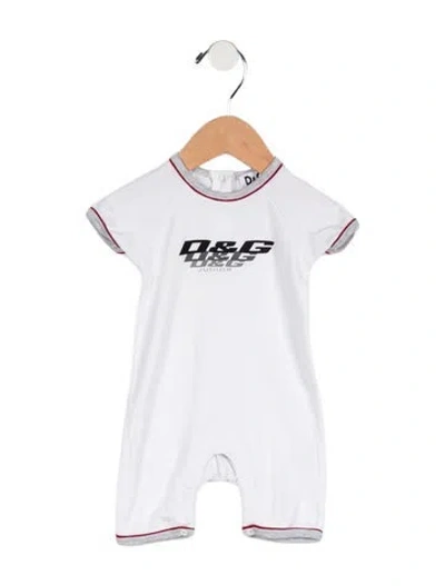 Pre-owned Dolce & Gabbana Babies' Boys Graphic Onesie In White