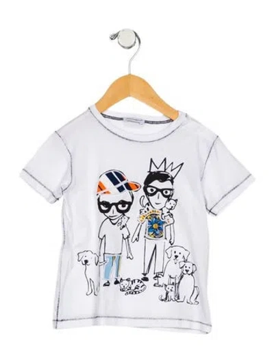 Pre-owned Dolce & Gabbana Babies' Boys' Graphic Short Sleeve Shirt In White