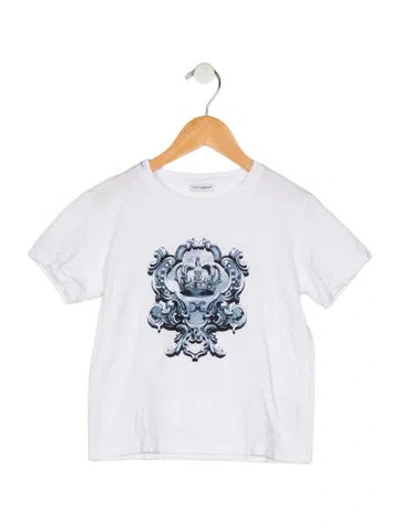 Pre-owned Dolce & Gabbana Babies' Boys' Graphic Short Sleeve T-shirt In White