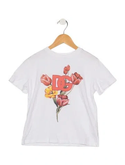 Pre-owned Dolce & Gabbana Kids' Boys Graphic T-shirt In White