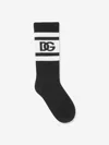 Dolce & Gabbana Logo-intarsia Ribbed Stretch-cotton Socks In White
