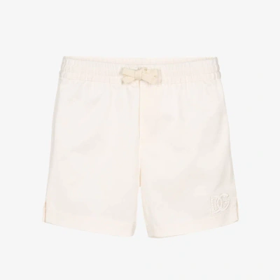 Dolce & Gabbana Babies' Boys Ivory Cotton Crossover Dg Shorts