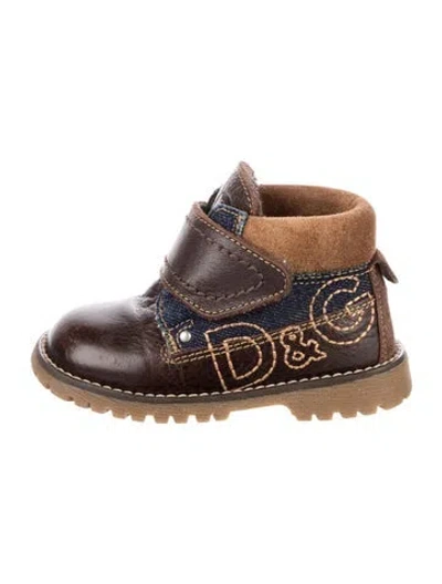 Pre-owned Dolce & Gabbana Babies' Boys Leather Boots In Brown