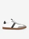 Dolce & Gabbana White/blk Branded Leather And Suede Trainers 4-12 Years Eur 33 / 1 Uk In White