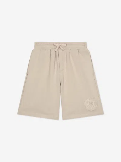 Dolce & Gabbana Kids' Logo-print Cotton Shorts In Beige