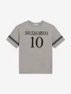Dolce & Gabbana Boys Logo Print T-shirt In Gray