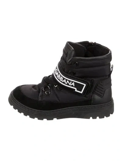 Pre-owned Dolce & Gabbana Babies' Boys' Logo Snow Boots In Black