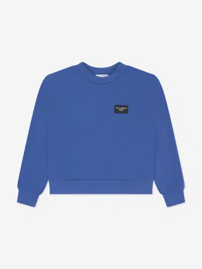 Dolce & Gabbana Babies' Boys Logo Sweatshirt In Blue