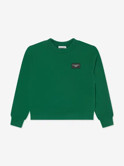 Dolce & Gabbana Kids' Boys Green Cotton Jersey Sweatshirt