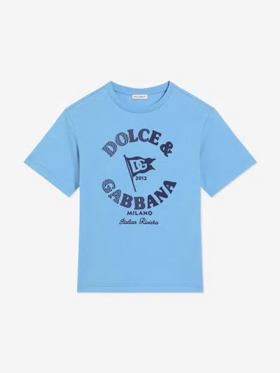 Dolce & Gabbana Kids'  Boys Logo T-shirt In Blue