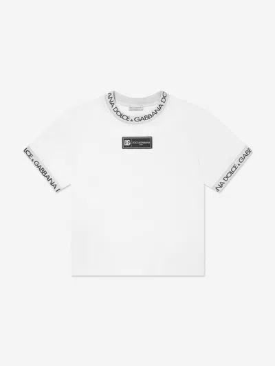 Dolce & Gabbana Kids' T-shirt Con Logo In White