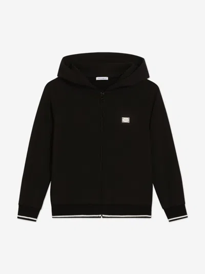 DOLCE & GABBANA DOLCE & GABBANA BOYS LOGO ZIP UP TOP
