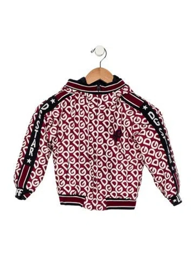 Pre-owned Dolce & Gabbana Babies' Boys Long Sleeve Logo Print Jacket In Red