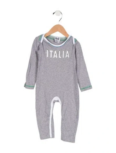 Pre-owned Dolce & Gabbana Babies' Boys Long Sleeve Onesie In Grey