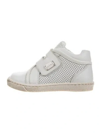 Pre-owned Dolce & Gabbana Kids' Boys' Low Top Leather Sneakers In White