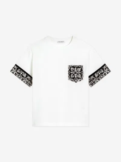 Dolce & Gabbana Babies' Boys Majolica Pocket T-shirt In Black
