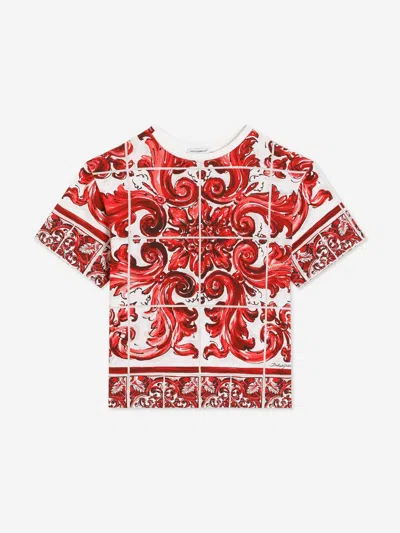 Dolce & Gabbana Babies'  Boys Majolica Print T-shirt In Red