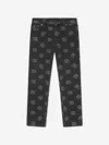 Dolce & Gabbana Boys Monogram Logo Jeans In Black