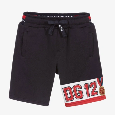 Dolce & Gabbana Kids' Boys Navy Blue Jersey Logo Shorts