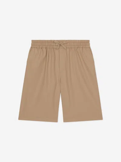 Dolce & Gabbana Kids' Dg Logo-embroidered Cotton Shorts In Beige