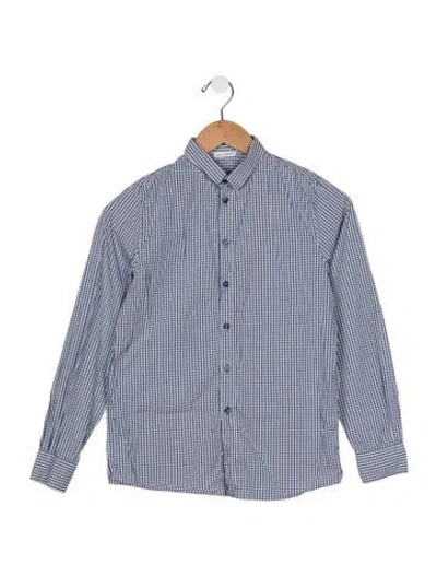 Pre-owned Dolce & Gabbana Kids' Boys Pattern Printed Button Closure Shirt In Blue