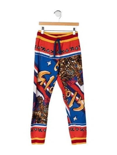 Pre-owned Dolce & Gabbana Kids' Boys' Pattern  Printed Sweatpants In Red