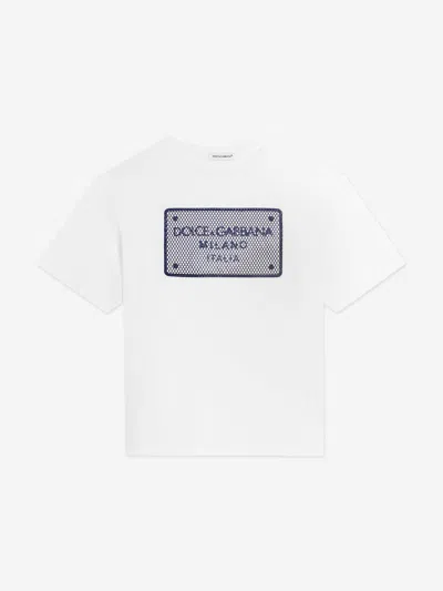 Dolce & Gabbana Kids' Boys Plaque Logo T-shirt In Black