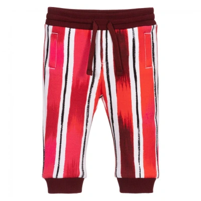 Dolce & Gabbana Babies' Boys Red & White Striped Joggers