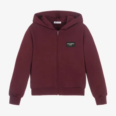 Dolce & Gabbana Kids' Boys Red Cotton Zip-up Top