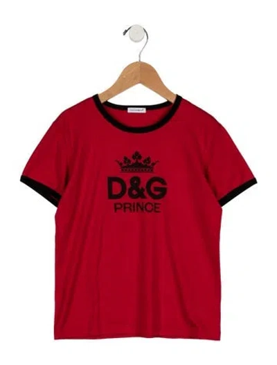 Pre-owned Dolce & Gabbana Kids' Boys' Short Sleeve Graphic Shirt In Red