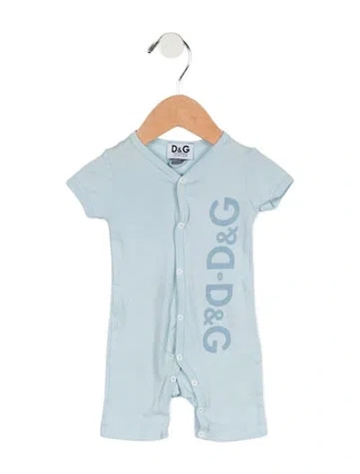 Pre-owned Dolce & Gabbana Babies' Boys Short Sleeve Onesie In Blue