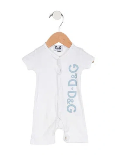 Pre-owned Dolce & Gabbana Babies' Boys Short Sleeve Onesie In White