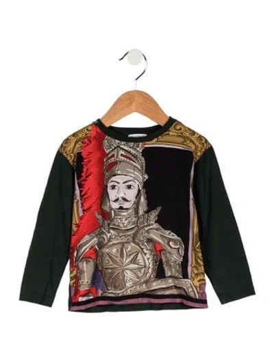 Pre-owned Dolce & Gabbana Babies' Boys'  Soldier Carretto Print T-shirt In Green