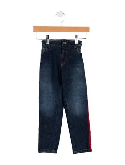 Pre-owned Dolce & Gabbana Babies' Boys Striped Denim Jeans In Blue
